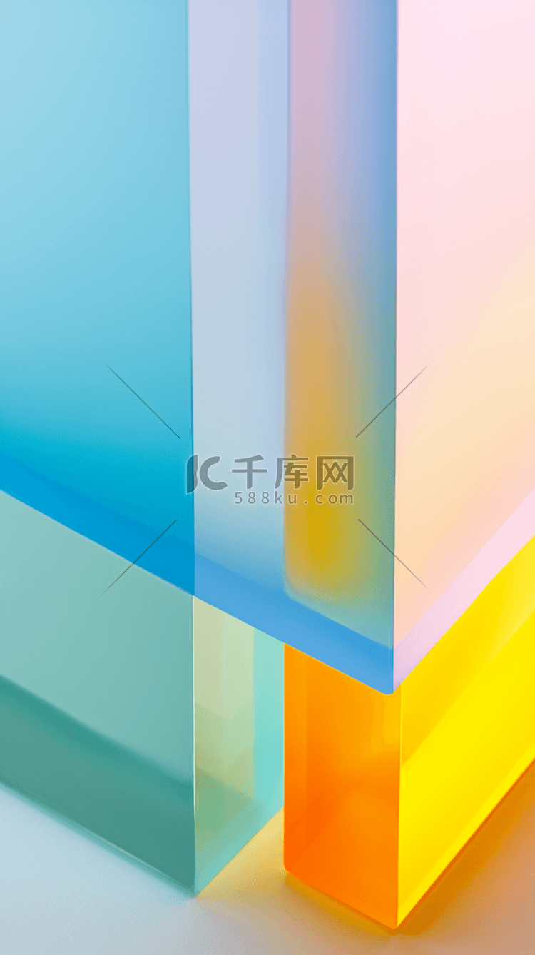 彩色果冻玻璃质感抽象概念空间背