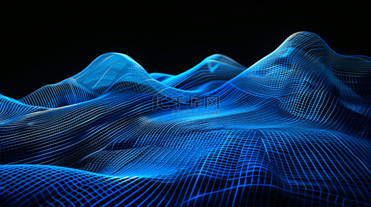 蓝色纹理艺术空间网状风格的背景