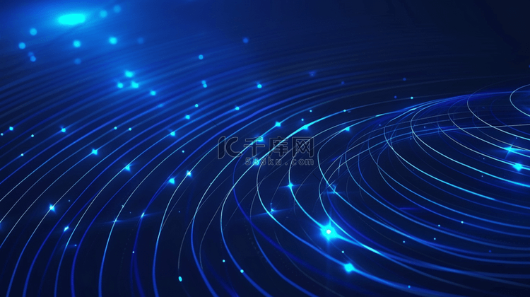 蓝色科技流线星光纹理空间的商务