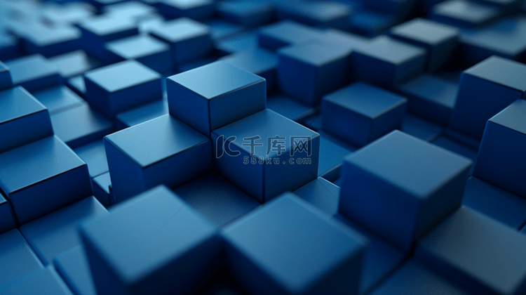 蓝色设计方块风格空间抽象商务的