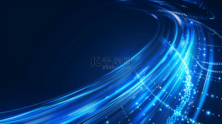 蓝色科技流线星光纹理空间的商务