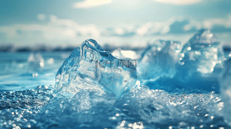 唯美太阳缤纷水晶水光水珠的背景