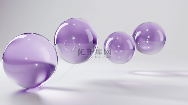 简约空间紫色水晶玻璃球的背景