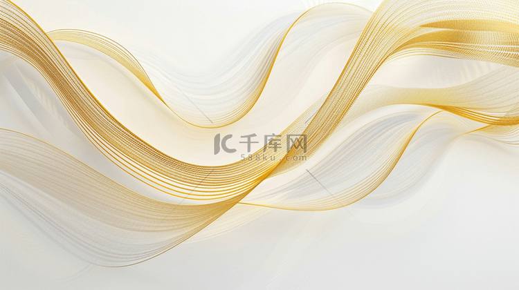 白色空间金色线条艺术风格抽象商