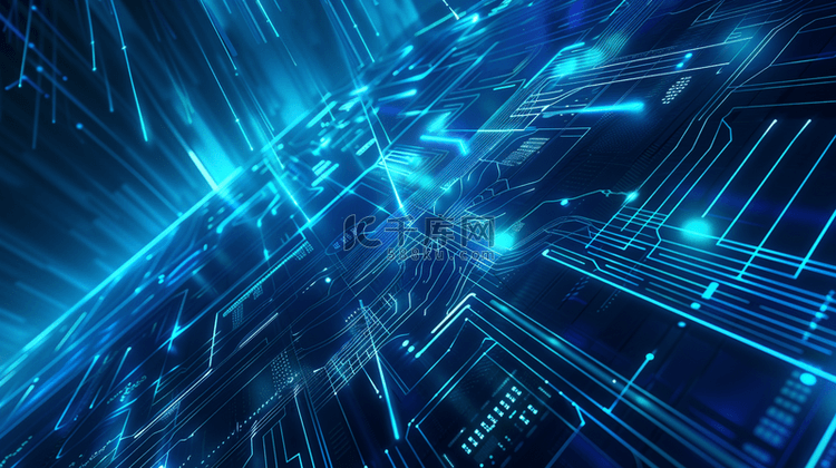 蓝色高科技线路电路纹理网络数据