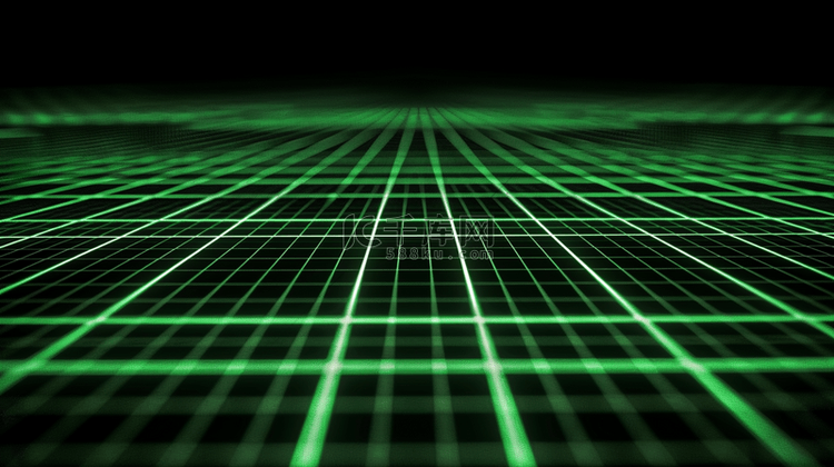 科技黑色场景绿色网状线条纹理空