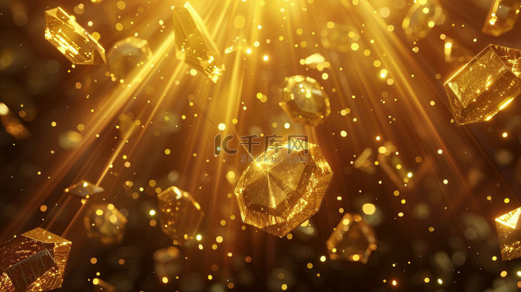 光圈钻石金色合成创意素材背景