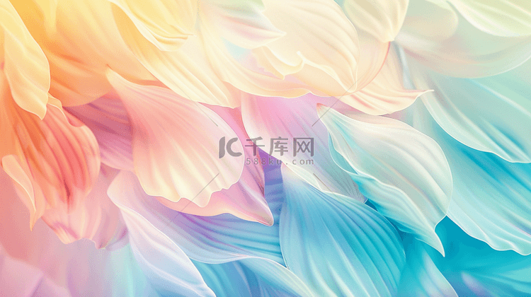 清新夏日抽象透明玻璃质感花瓣纹