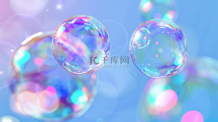 蓝紫色618夏天补水透明玻璃质