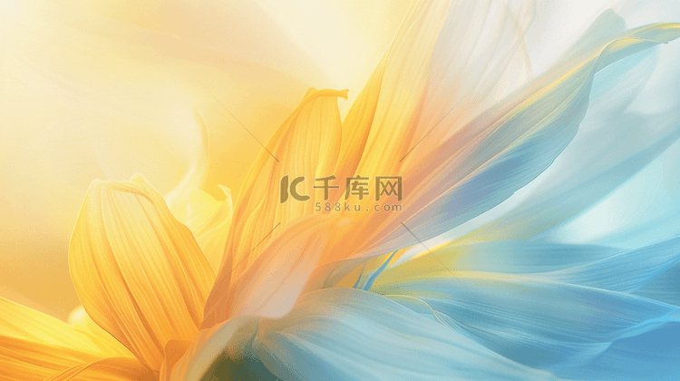 清新夏日抽象透明玻璃质感花瓣纹