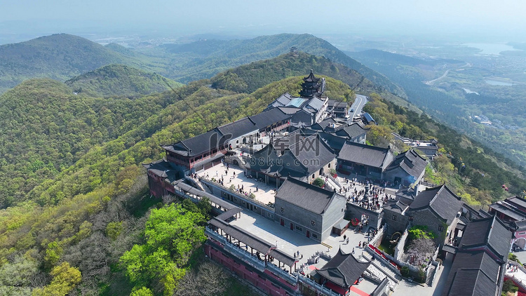 航拍镇江旅游城市茅山景区模板