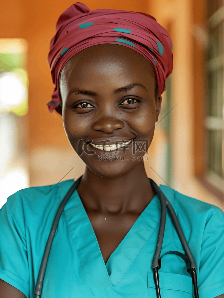 医疗保健医疗微笑的非洲女医生医