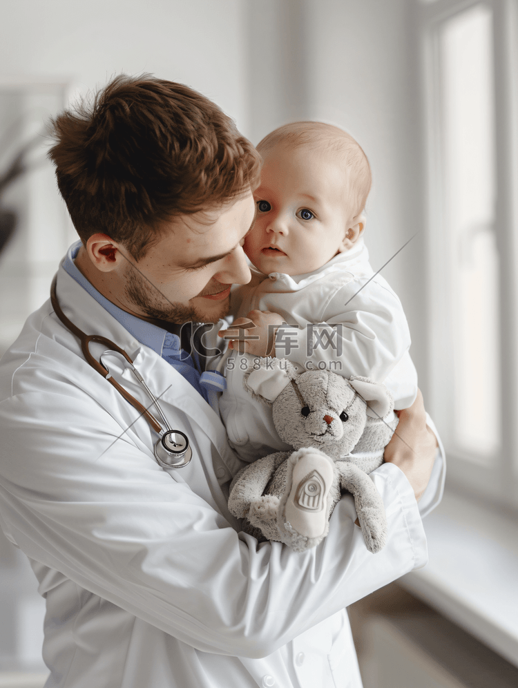 医生抱着男婴