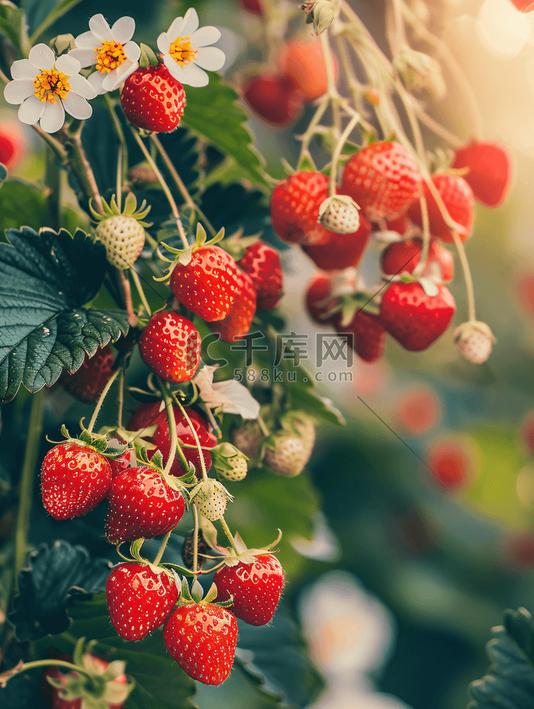 浆果和草莓花的分支