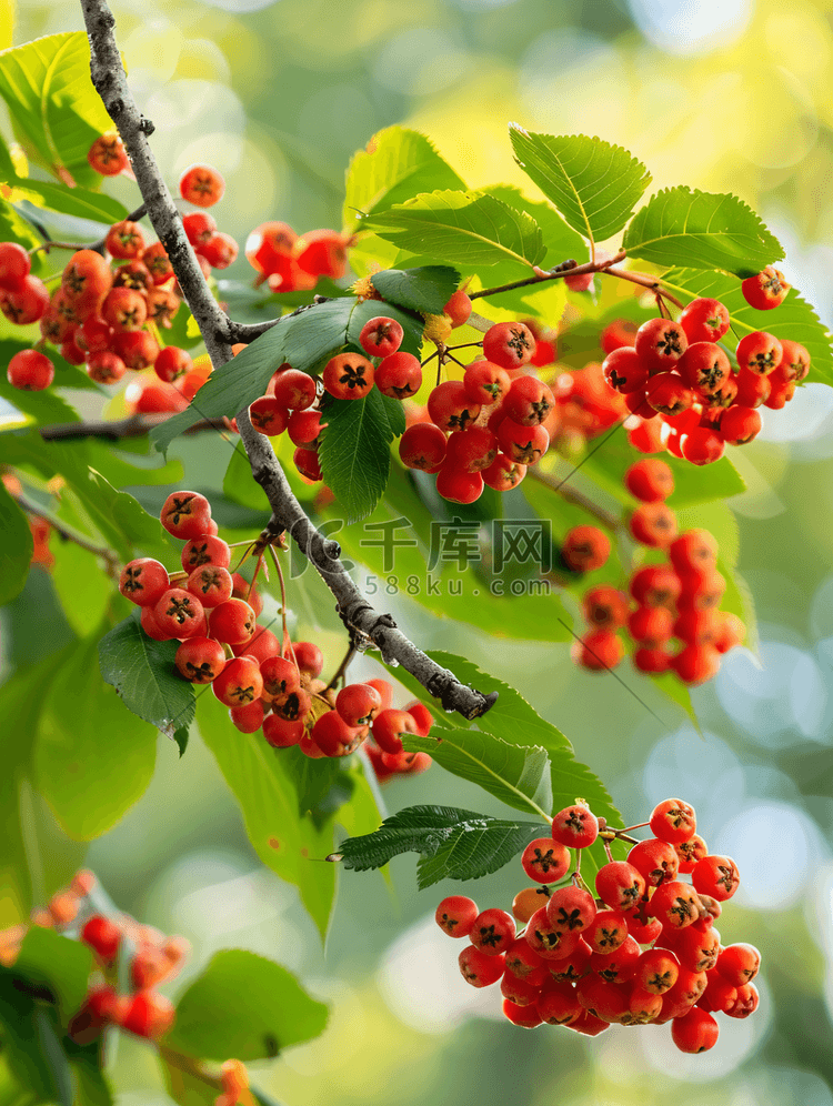 花楸浆果花楸树山灰