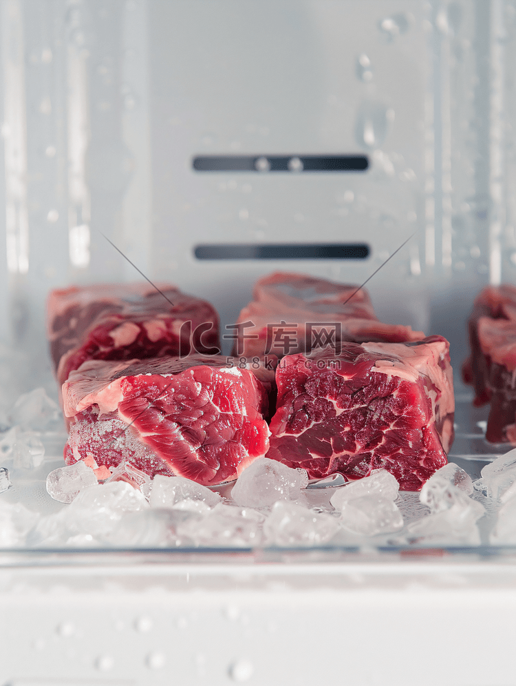 冰箱里的冷冻牛肉
