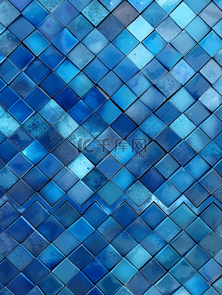 抽象的蓝色背景海立方体图案