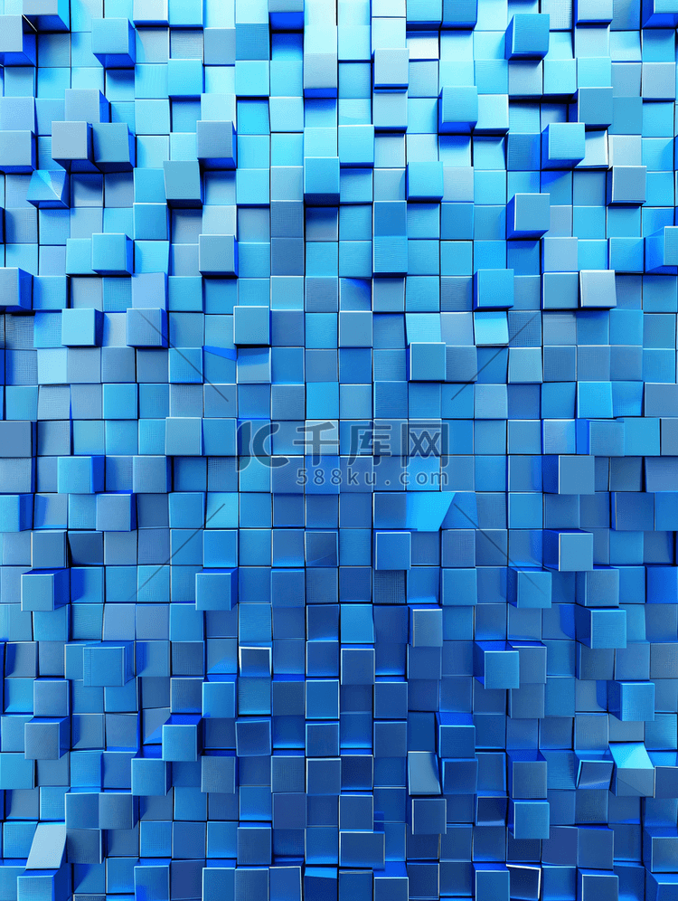 抽象的蓝色背景海立方体图案