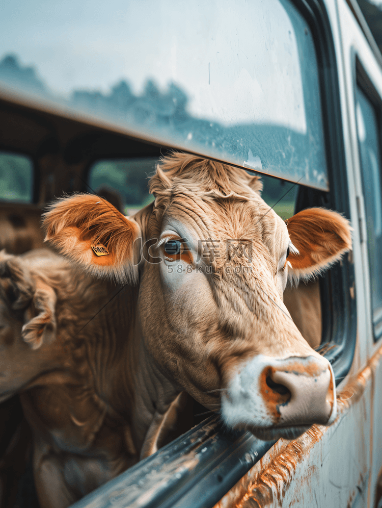 卡车运输肉牛牛牲畜