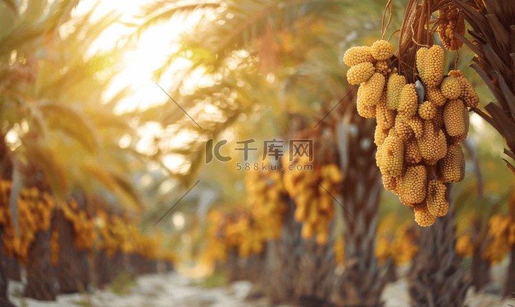 巴希枣棕榈黄色水果凤凰海枣有机