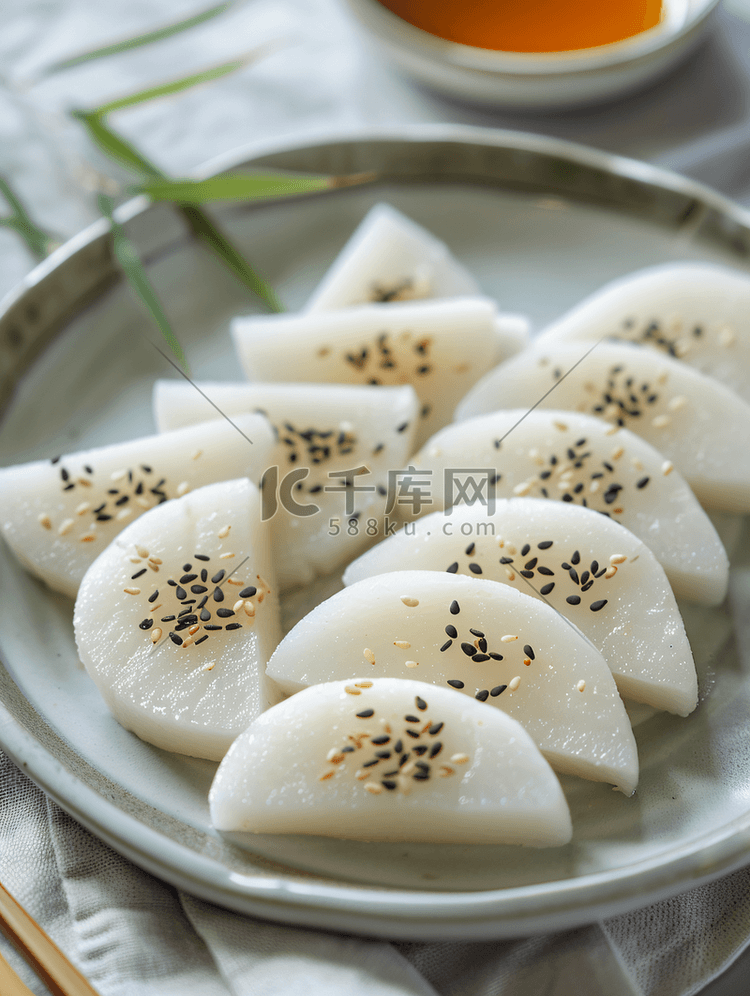 韩国半月形年糕或松饼传统中秋节