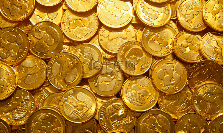 金美元硬币图案背景