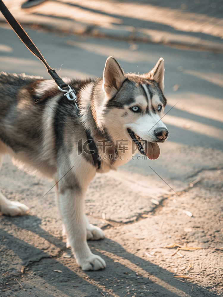 狗在街上宠物在街上散步动物