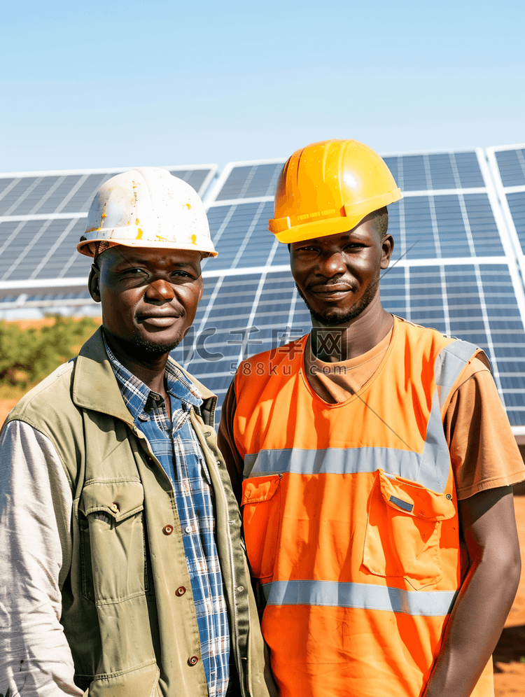 乍得太阳能非洲工程师在太阳能电