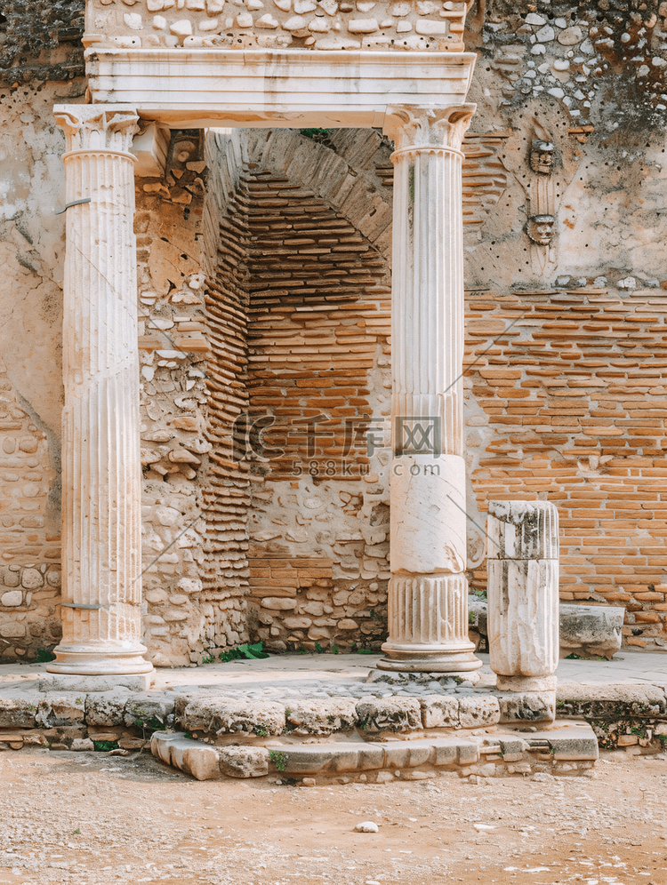意大利罗马的建筑遗址和古柱