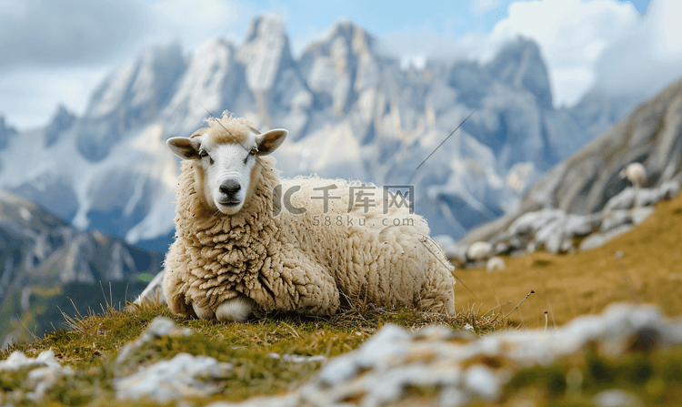 意大利阿尔卑斯山的高山牧场牧羊