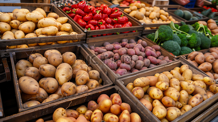 土豆颜色种类蔬菜摄影照片