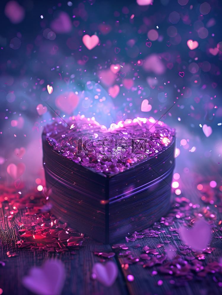 心形盒子可爱紫色照片