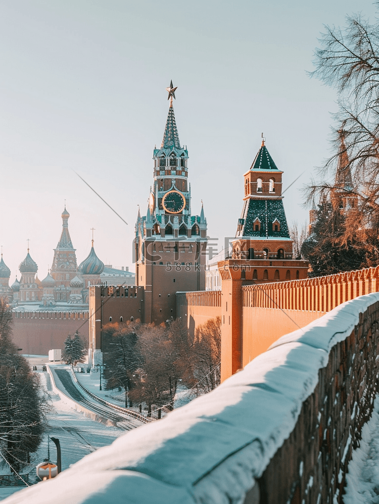 莫斯科克里姆林宫的塔楼和大教堂