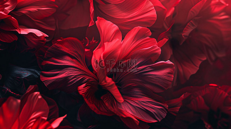 红色鲜花优雅合成创意素材背景