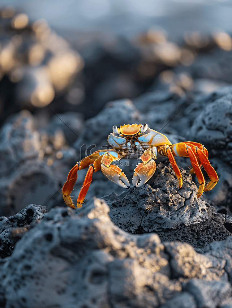 墨西哥熔岩石上的螃蟹
