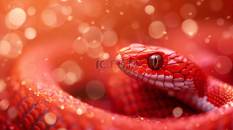 红金喜庆新年光影3D蛇年金蛇背景