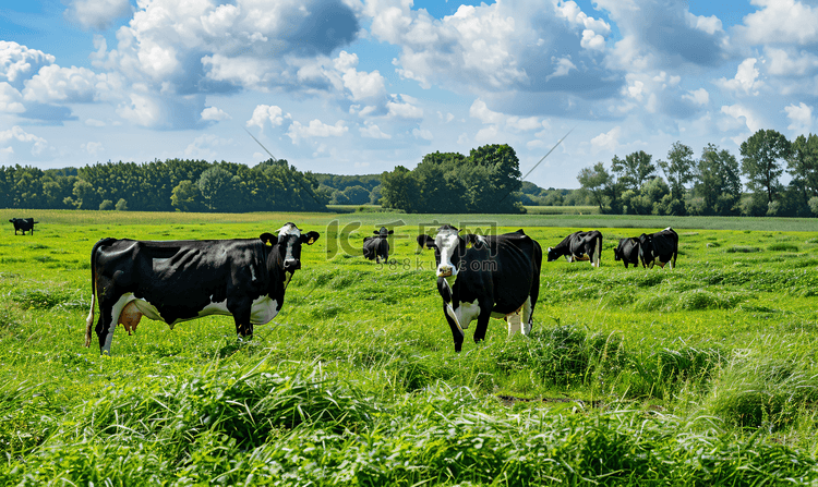 比利时列日附近夏季绿地上的牛群