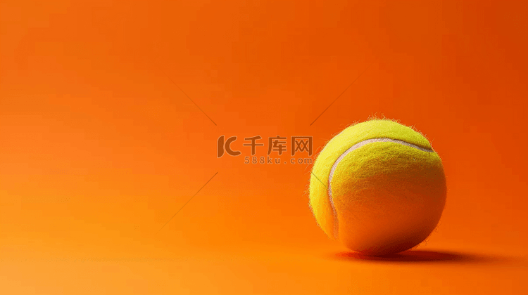 奥运会网球运动橙黄色背景里一颗