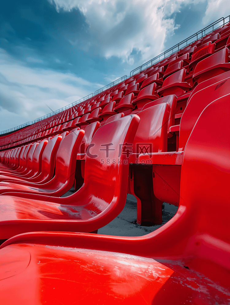 体育场里的红色座位