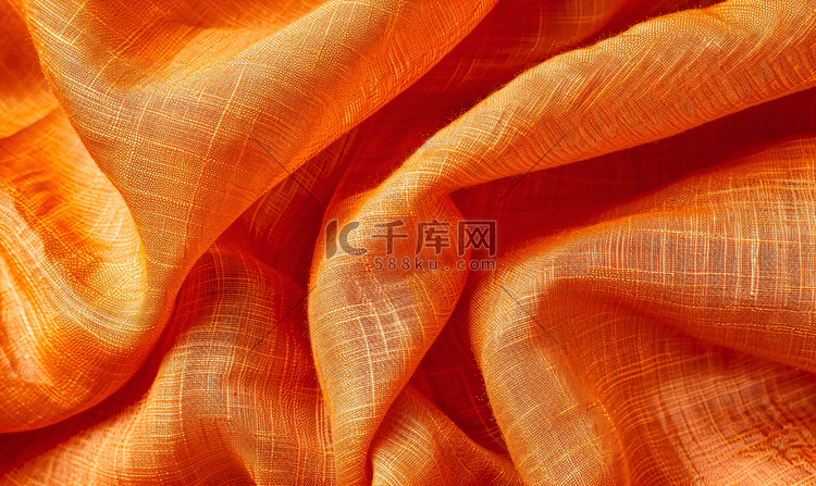 橙色或棕色织物或布料的特写纹理