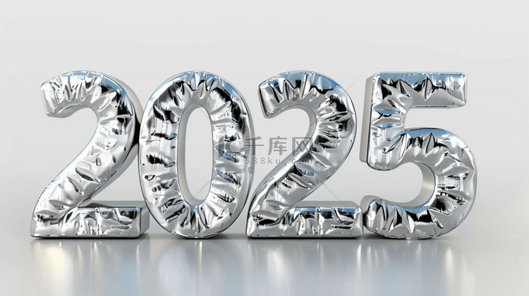 2025银色金属质感2025数字背景