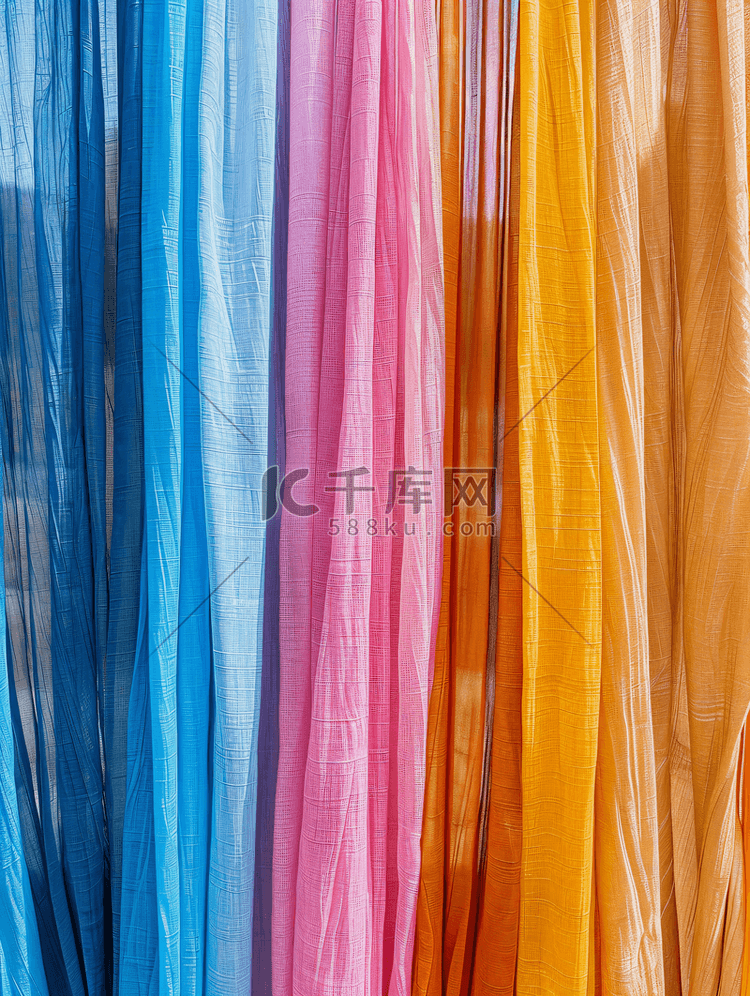 彩色窗帘纹理可用作设计面料的背