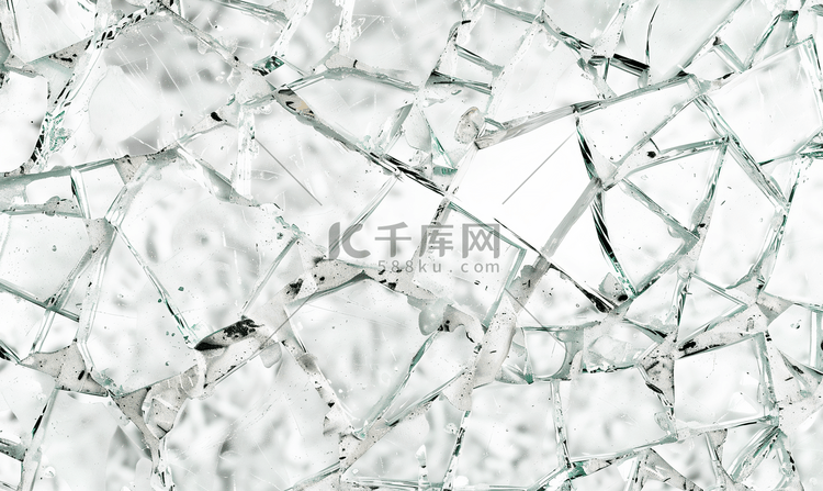 破碎的裂纹玻璃纹理可用作背景封