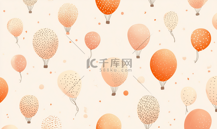 波西米亚风格气球的无缝图案暖色
