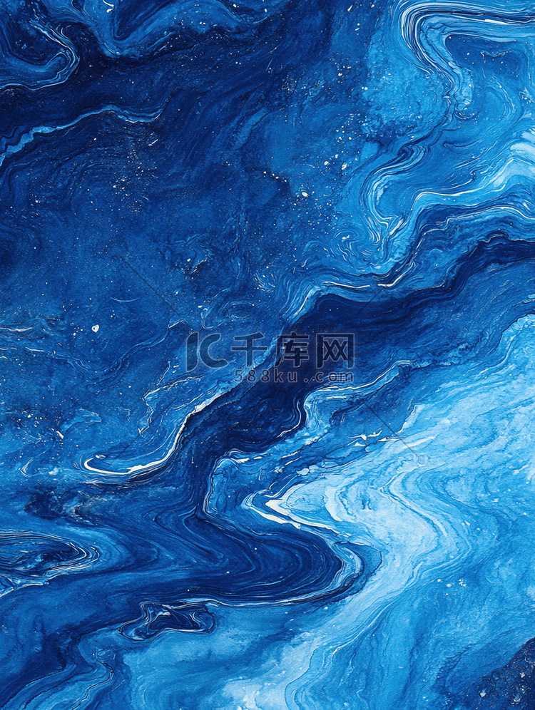 抽象漂亮的蓝色色调水彩纹理背景