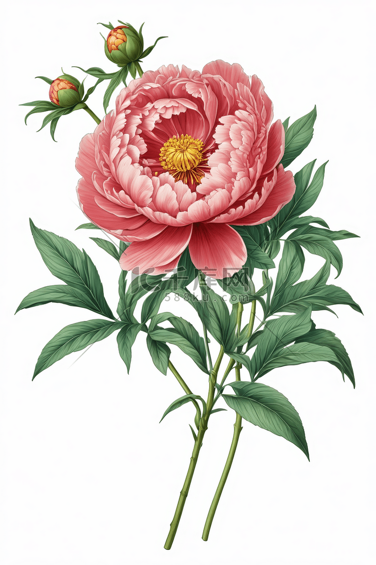 芍药花花卉插图插画