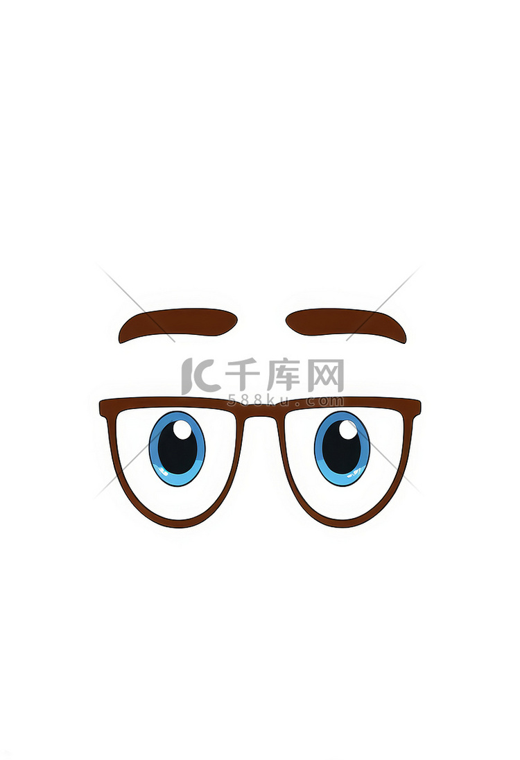 手绘卡通五官眼睛眉毛免抠