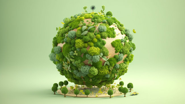 绿色地球环保节能3D立体图片