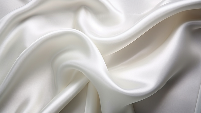 白布背景抽象带着柔和波浪, 奢华的白色布料。图片