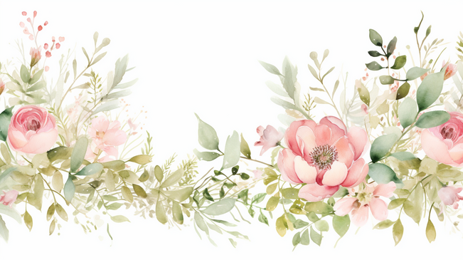 抽象水彩背景，用于婚礼邀请、祝福和奢华设计，以叶子、花卉和金线元素为特色的向量自然壁纸。图片